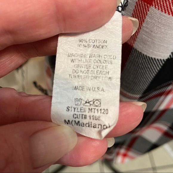 My Heart Size M Plaid Long Sleeve High Low Top - Picture 4 of 5